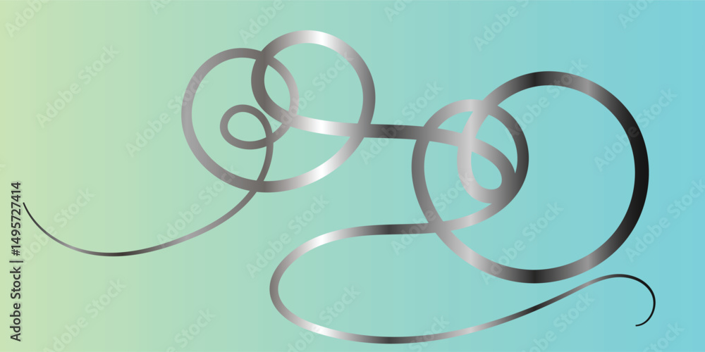 Obraz premium Abstract Gray Wave Design for Backgrounds This elegant abstract image features interwoven, flowing gray lines creating a dynamic wave pattern on a white background.