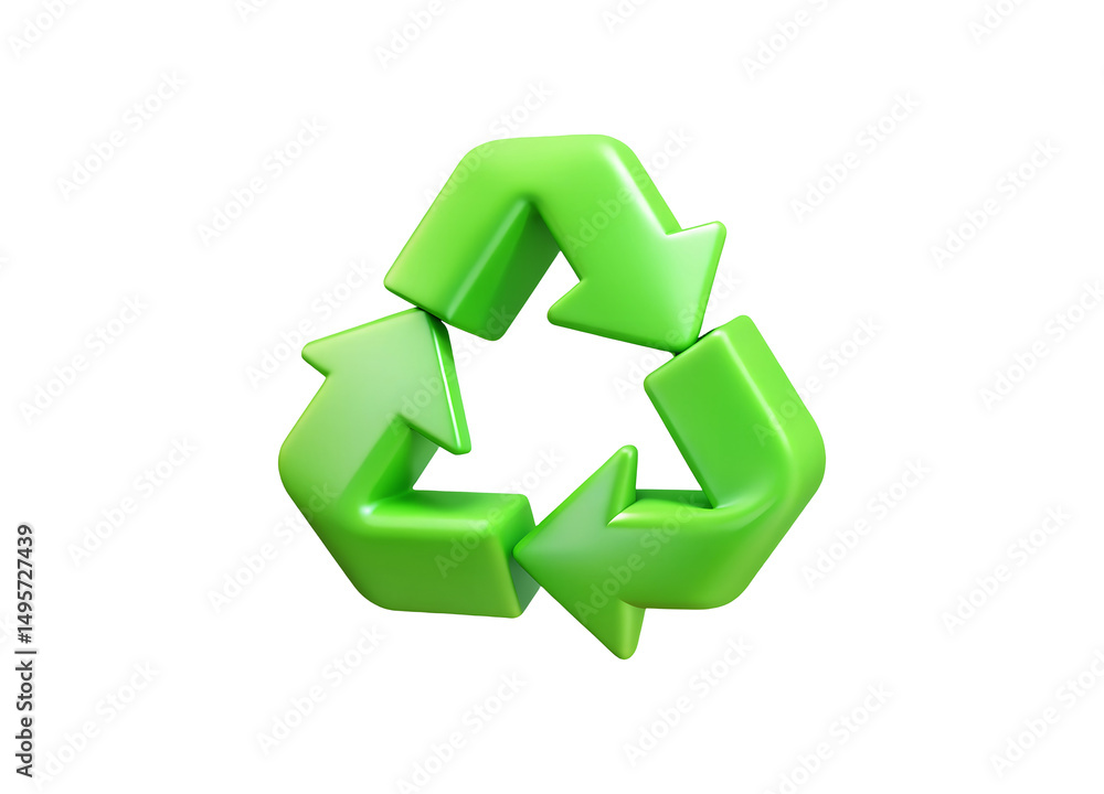 Green 3D Recycling Symbol for Eco-Friendly Initiatives, Sustainable Practices, and Environmental Conservation Campaigns Green 3D Recycling Symbol for Eco-Friendly Initiatives, Sustainable Practices, and Environmental Conservation Campaigns