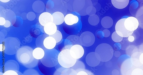 Flat design blue orbs appearing then drifting and pulsing amid dotted grids evoking soothing mood