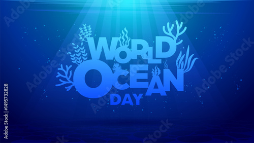 World Ocean Day Typography  Background