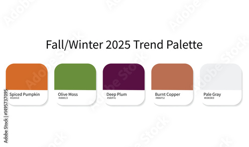 Fall/Winter 2025 Color Palette – Warm, Rich, and Cozy Seasonal Tones with HEX Codes for Fashion Designers, Stylists, Creators, and Textile Artists