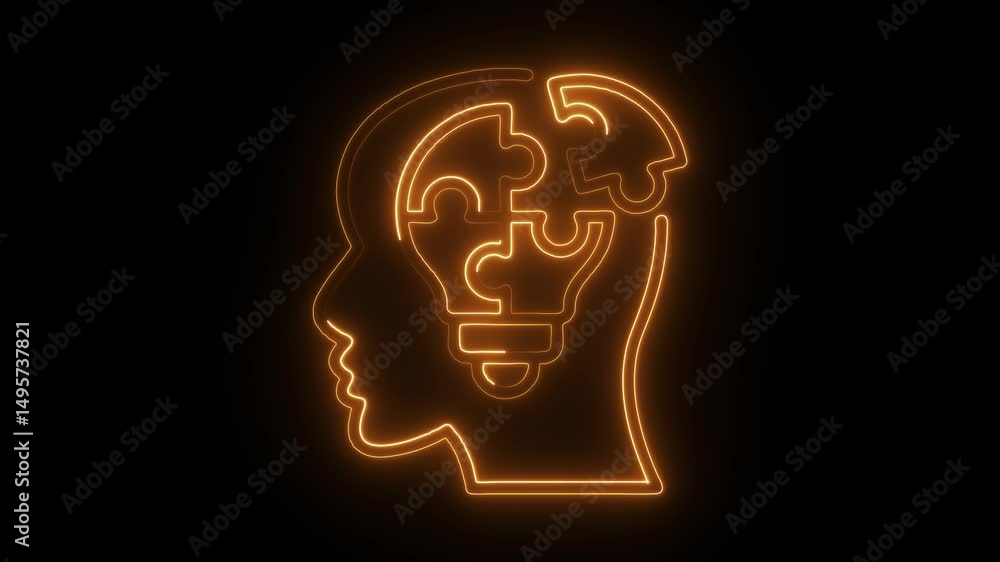 Idea generation process glowing neon concept of problem solving and innovation Idea generation process glowing neon concept of problem solving and innovation