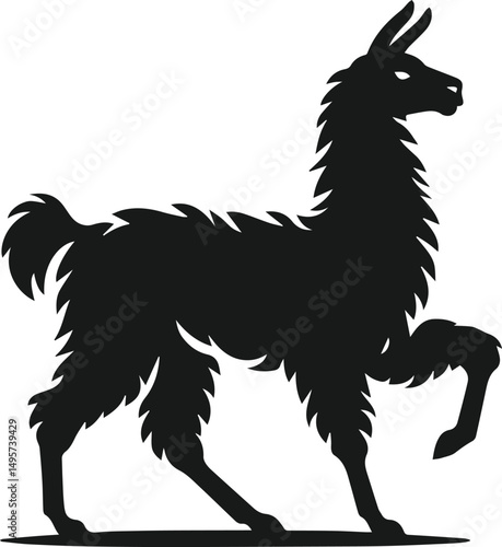 llama alpaca silhouette animal vector drawing
