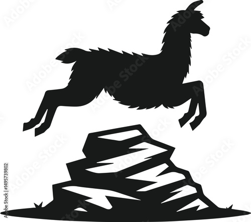 llama alpaca silhouette animal vector drawing
