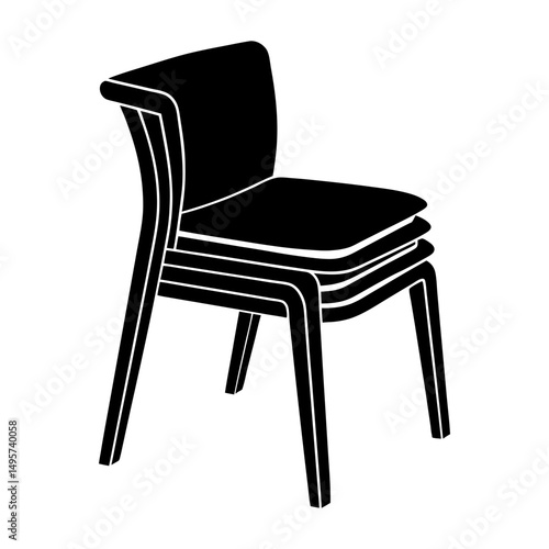 Stackable Chair silhouette vector