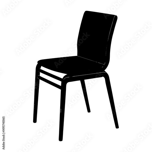 Stackable Chair silhouette vector