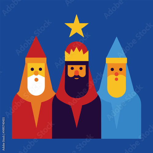 Tres Reyes Magos vector silhouette 