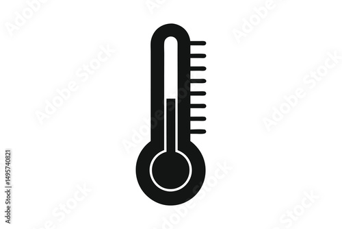 thermometer black silhouette vector, Simple silhouette Design vector icon with white background.