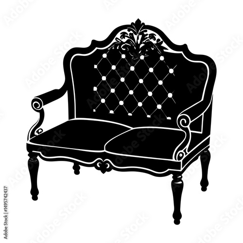 Garden Loveseat silhouette vector