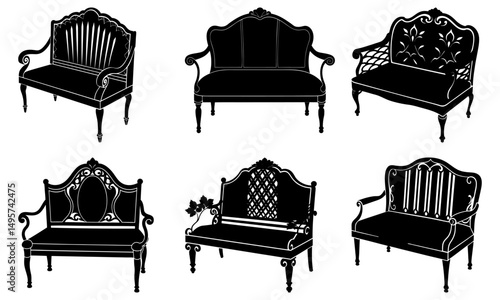 Garden Loveseat silhouette vector