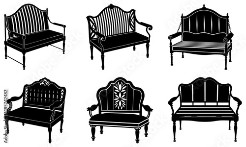 Garden Loveseat silhouette vector
