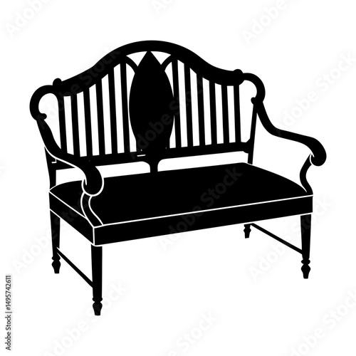 Garden Loveseat silhouette vector