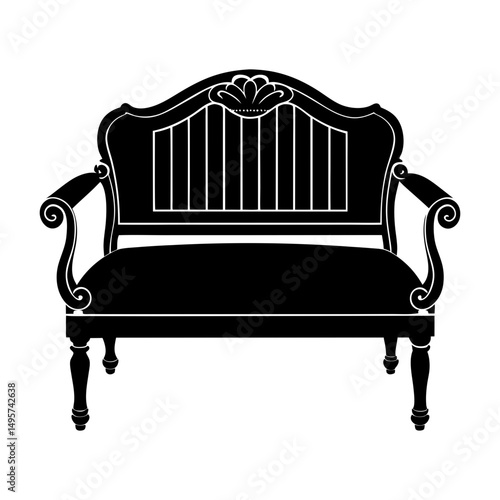 Garden Loveseat silhouette vector