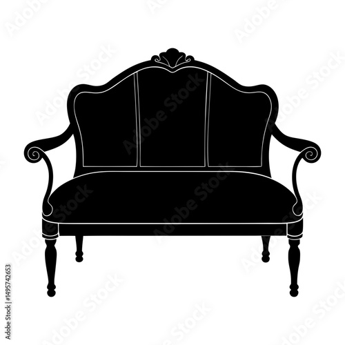 Garden Loveseat silhouette vector