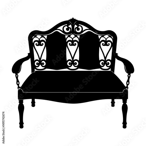 Garden Loveseat silhouette vector