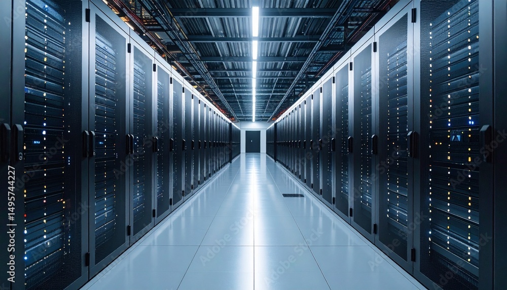 Fototapeta premium server room with blue light