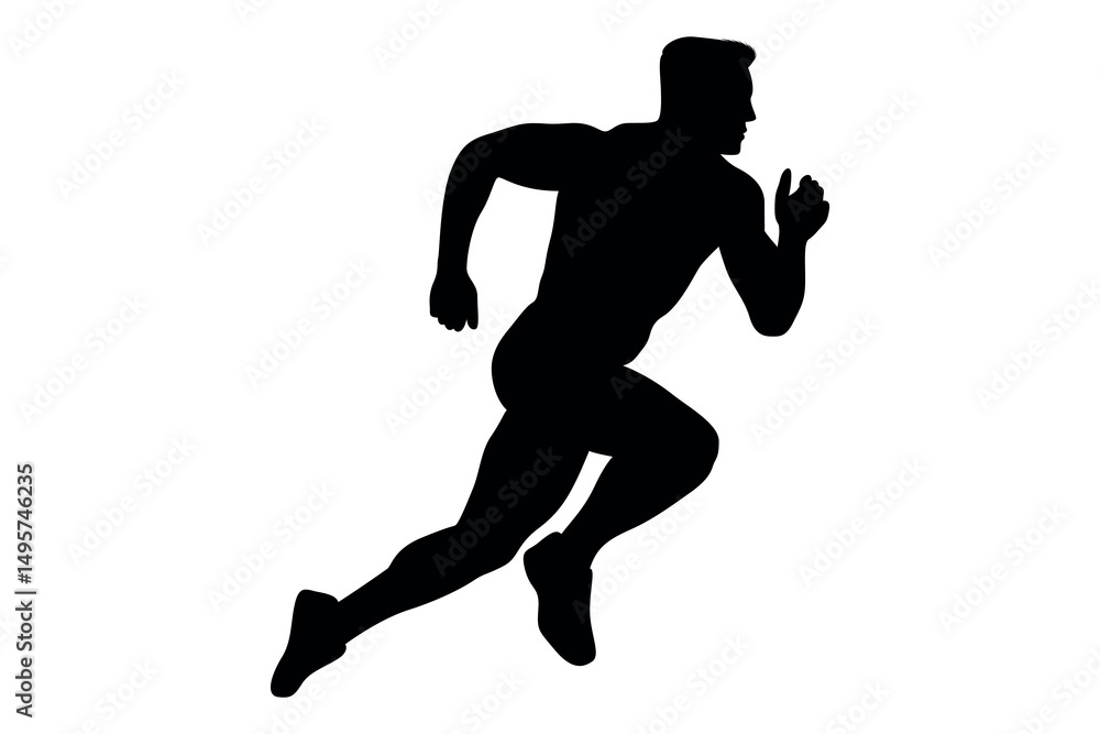 Vector art of Silhouette of a man running isolated on white background Vector art of Silhouette of a man running isolated on white background