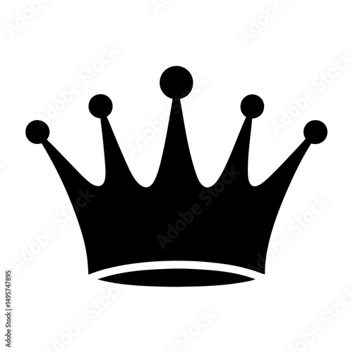 Simple black crown with spherical details, evoking royalty and elegance in design