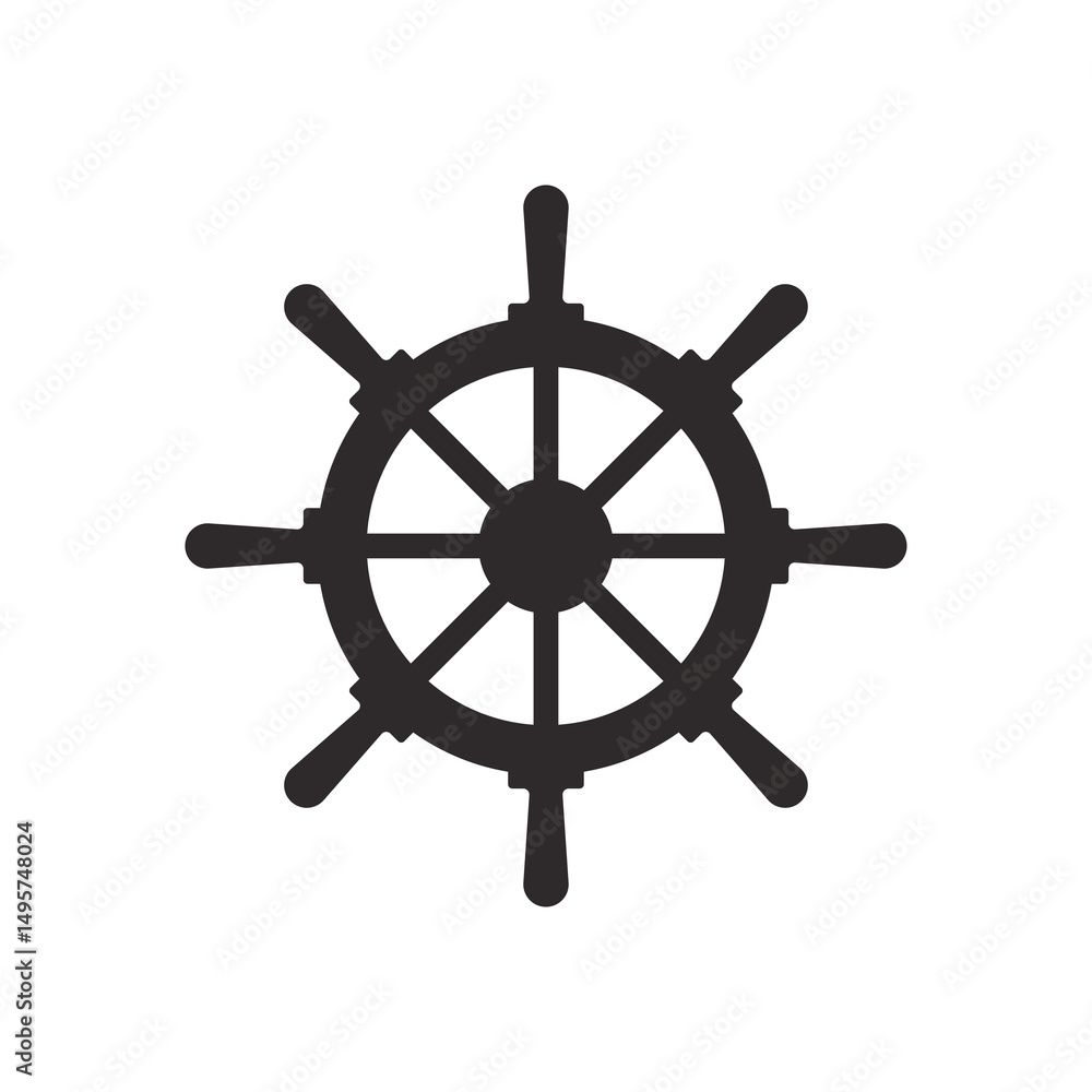 Fototapeta premium Steering wheel icon isolated on white background.