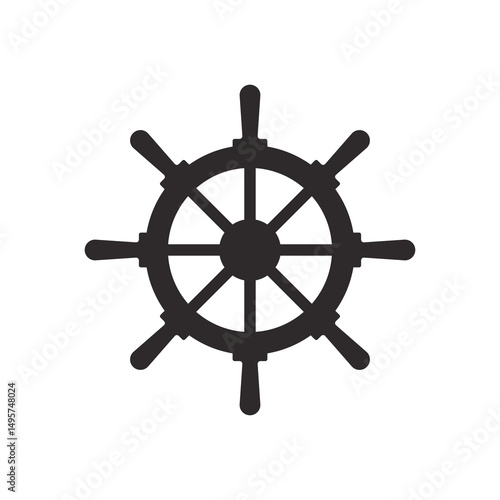 Steering wheel icon isolated on white background.