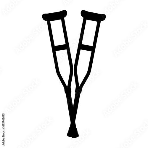 Silhouette of a pair of crutches, representing healing and mobility assistance