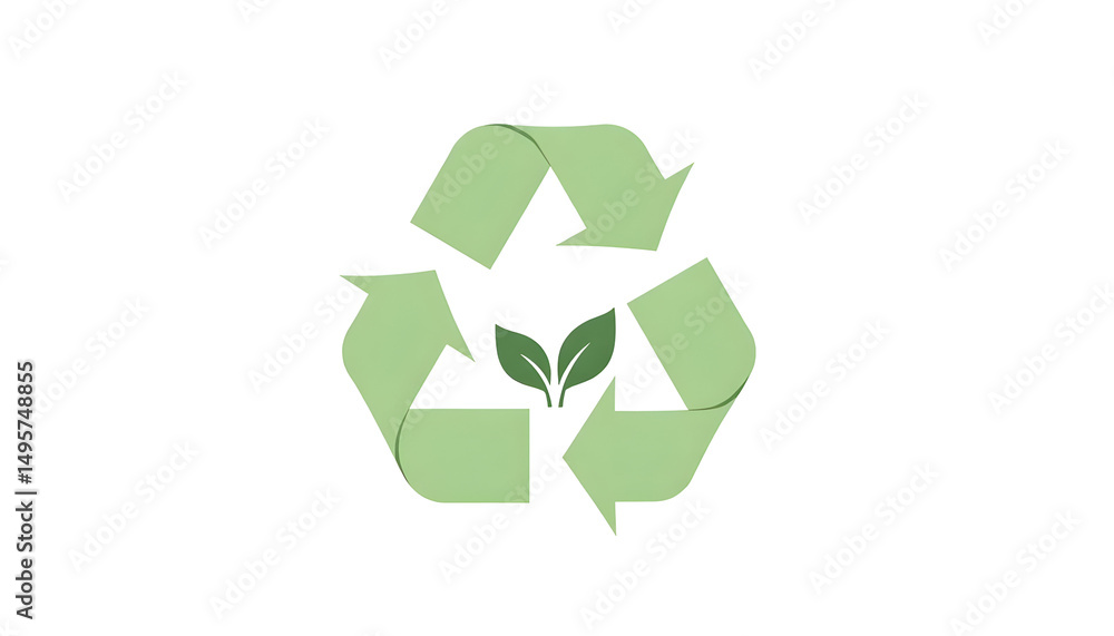 Fototapeta premium Eco-Friendly Icon with Recycle Symbol and Leaf Design for Infographics