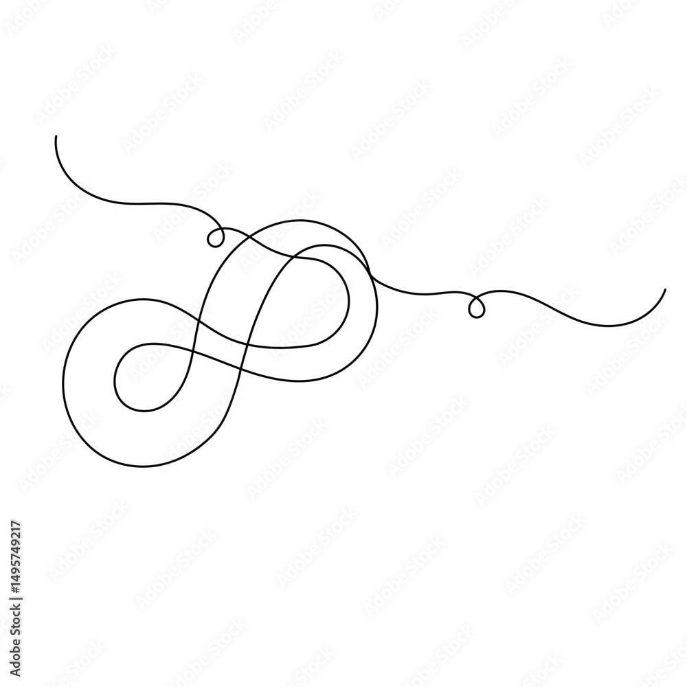 Obraz premium Infinity symbol continuous one line drawing outline vector icon 