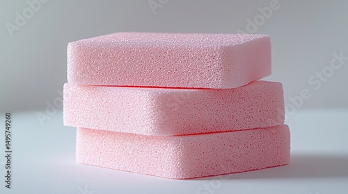 Pink foam squares stacked