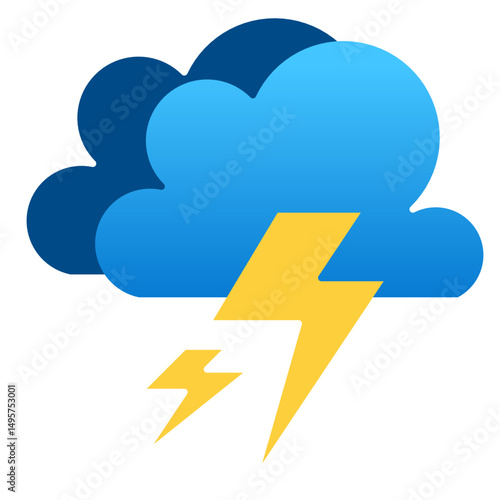 thunder cloud icon vector symbol of weather illustration