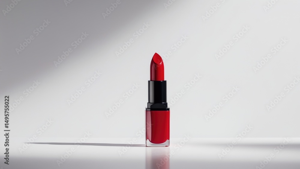 Isolated red lipstick on a white surface Isolated red lipstick on a white surface
