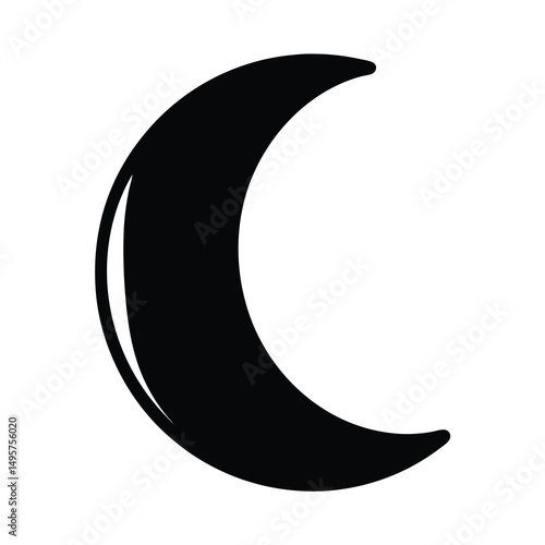 Crescent moon on a white background representing night or new beginnings