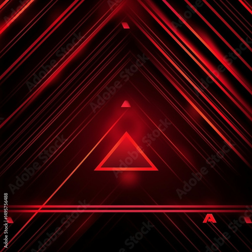 Radiant Triangle Dynamic Red Geometry