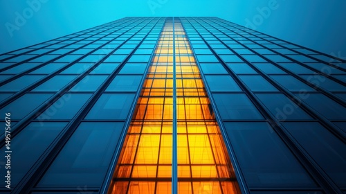 Tall skyscraper, orange streak