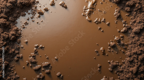 Grungy Mud Puddle Surface, Natural Frame