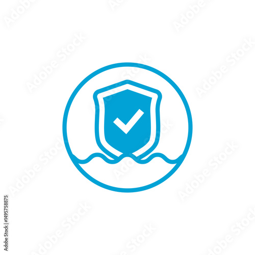 Waterproof icons. Waterproof or water resistant signs. Water protection symbol.