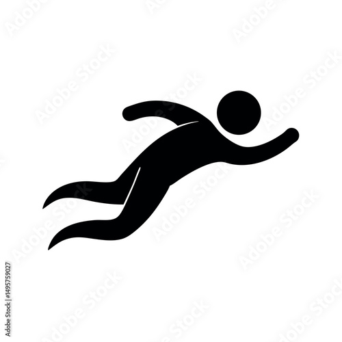 Breaststroke Swimming Black Vector Silhouette