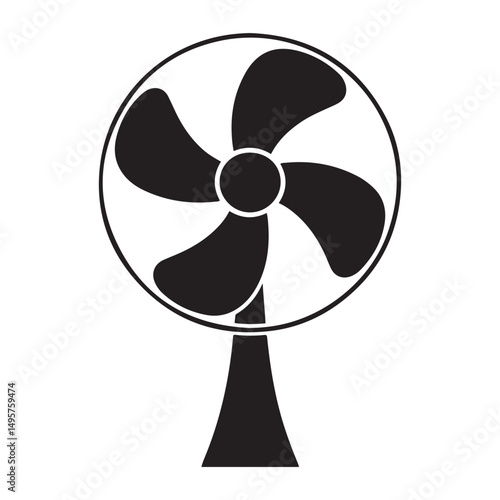 electric fan silhouette vector illustration. Vector black silhouette. with white background