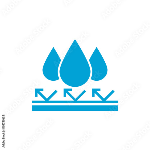 Waterproof icons. Waterproof or water resistant signs. Water protection symbol.