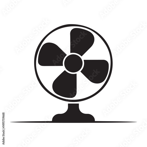 electric fan silhouette vector illustration. Vector black silhouette. with white background