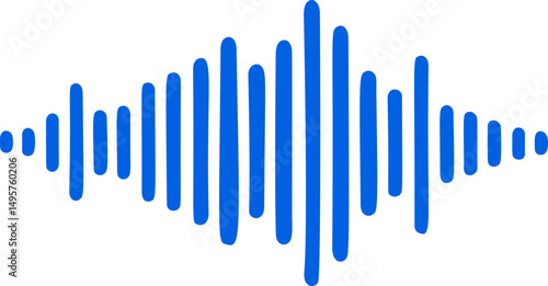 Blue soundwave illustration, minimalistic design concept. Vector illustration