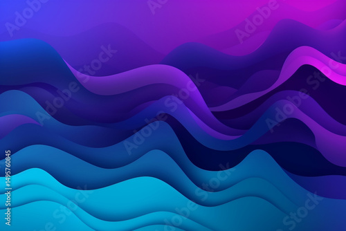 Chromatic Currents Purple, Blue, and Teal Wave Harmony