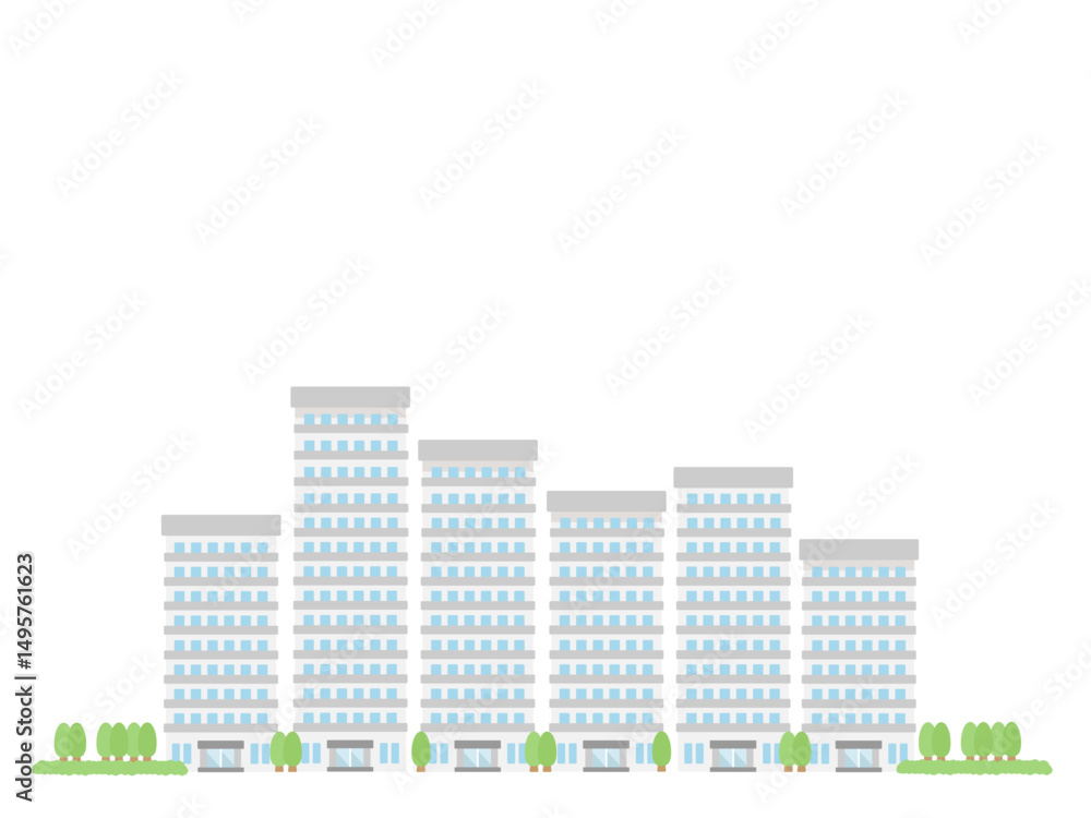 マンション 高層ビル 街並み 建物 イラスト マンション 高層ビル 街並み 建物 イラスト