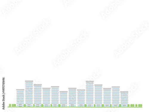 マンション  高層ビル  街並み  建物  イラスト