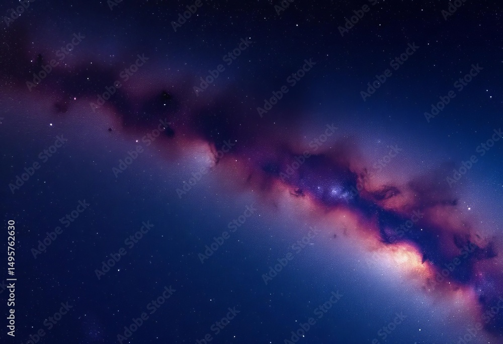 Fototapeta premium Breathtaking Milky Way panorama, vibrant nebulae and countless stars, astronomy, night