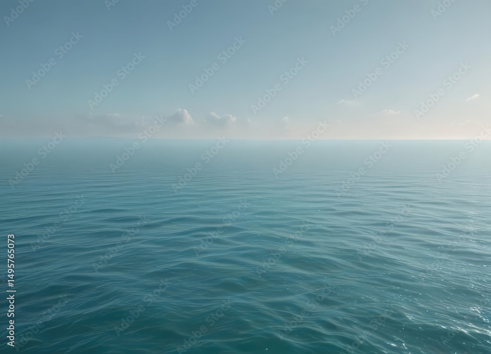 Obraz premium Ethereal light blue to turquoise ombre, evokes tranquil sea depths, artistic, minimal