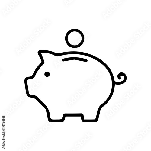 Piggy bank icon. Piggy bank saving money icon. Baby pig piggy bank. vector illustration