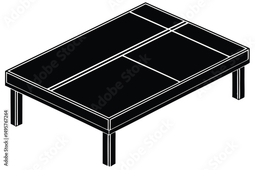table tennis net vector silhouette on white