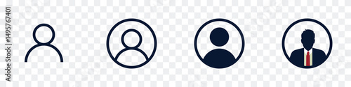 User profile icon set.Human avatar. People icon.User verified icon Line and glyph user avatar. profile picture. Suitable for social media profiles and user collections. Vector illustration
