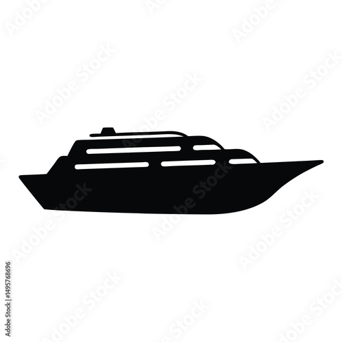 Silhouette of a modern cruise ship liner on the open water