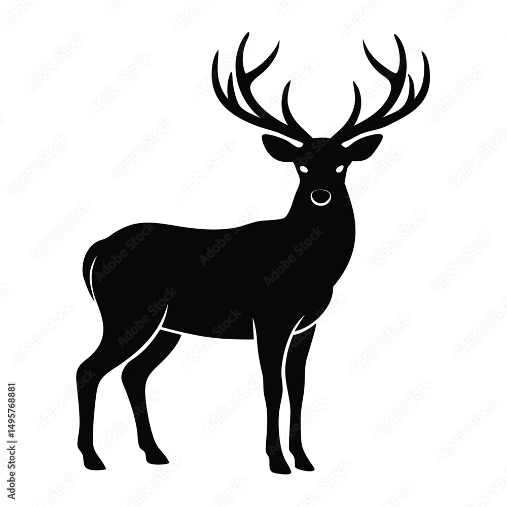 silhouette of Deer vector illustration art silhouette of Deer vector illustration art